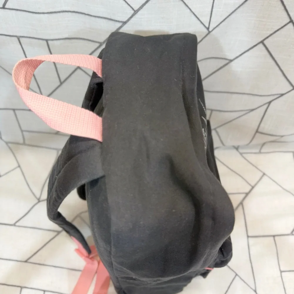 Moomin Backpack Small Black Pink Canvas Floral Graphic Bookbag